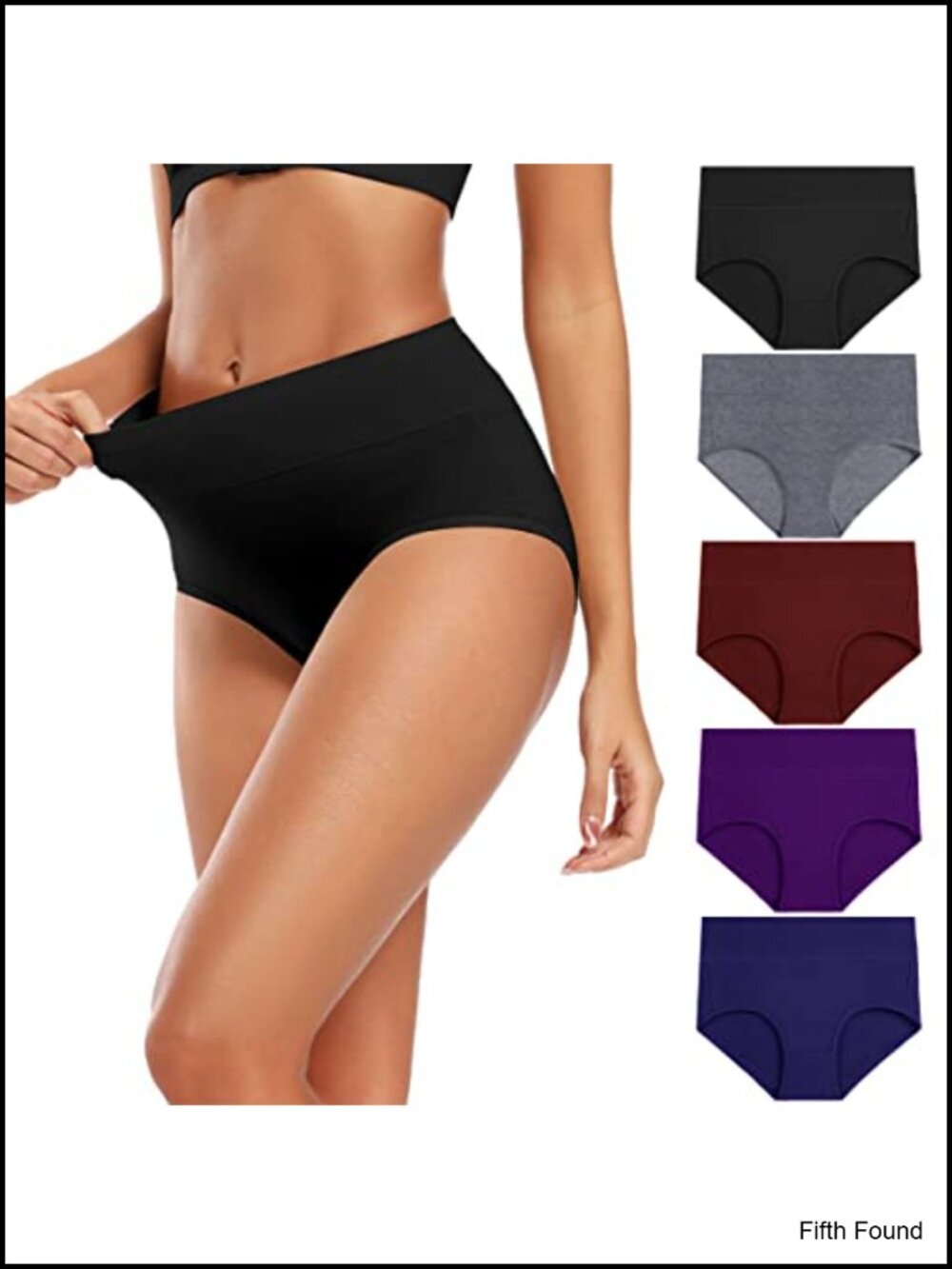 High Waisted Cotton Full Coverage Briefs Panties Multipack Ladies Underwear M